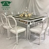 restaurant dining glass top wedding decoration centerpieces table