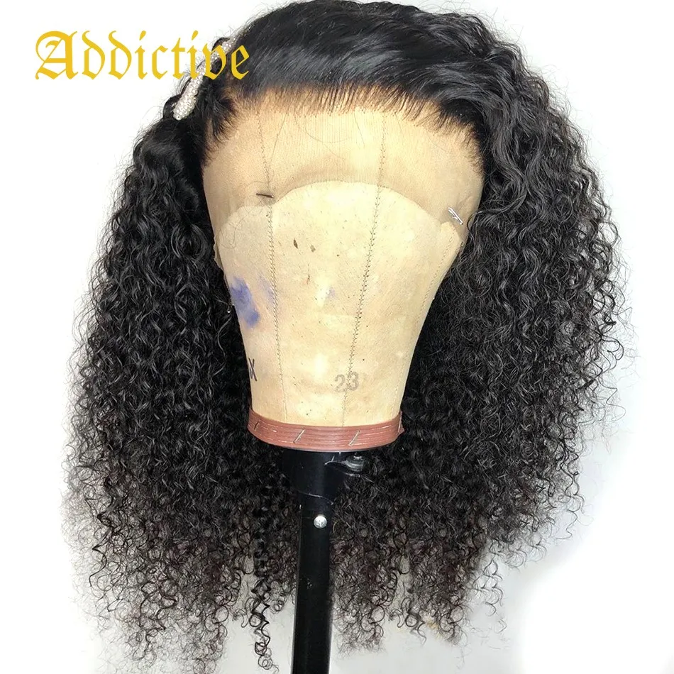 

Addictive Raw Indian Cuticle Aligned Hair Vendors Raw Indian Hair Vendors Unprocessed Human Hair Lace Frontal 13x4 Curly Bob Wig