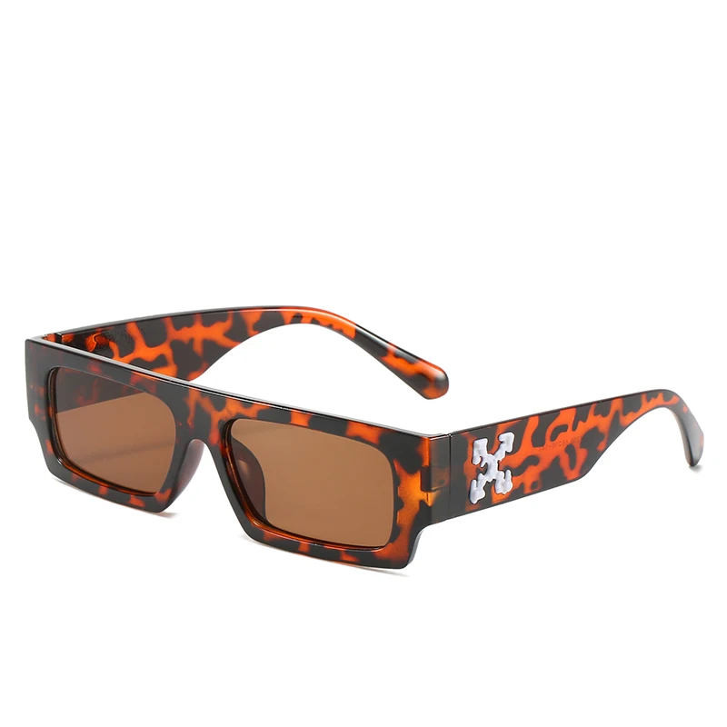 

European and American trend square sunglasses hip hop punk sunglasses female bright black retro X element glasses