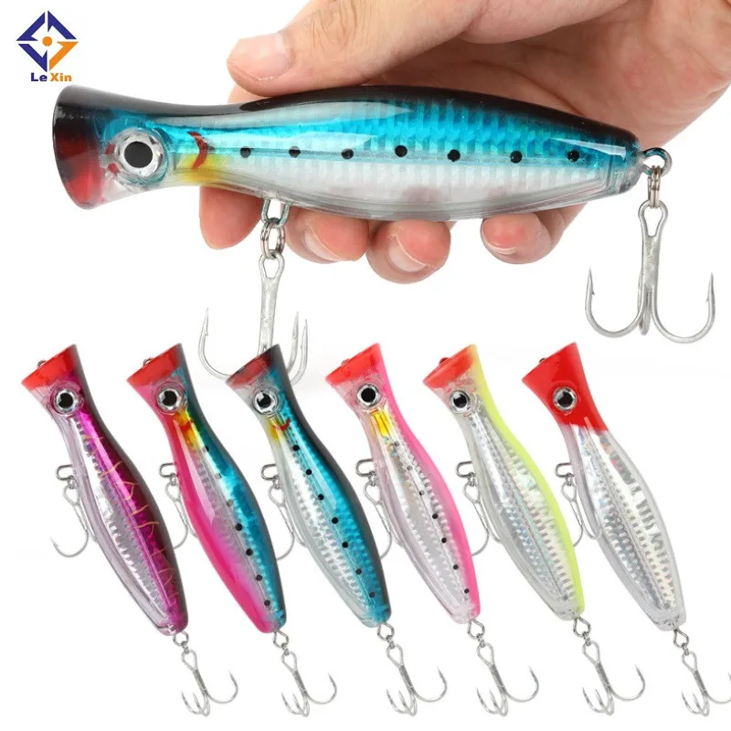 

Fishing Lure Wobblers Big Mouth Popper Lure Top Water Carp Floating Gear Lures 12Cm 43G Big Game Trolling Bait, 8colors