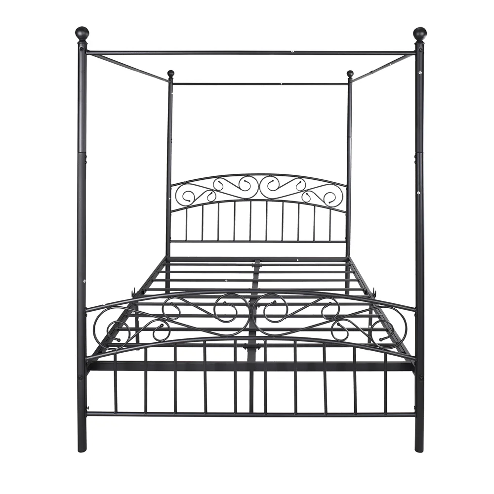 

Metal Bed Frame Queen Size Bed Frame European Style with Headboard and Foot Board USA STOCK