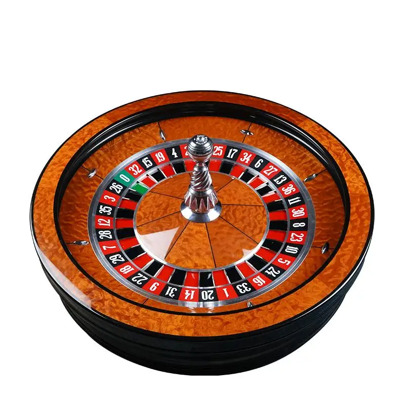 

YH 32 inch Luxury Large Casino Roulette Game Table Used Solid Wood Roulette Wheel, Red-brown