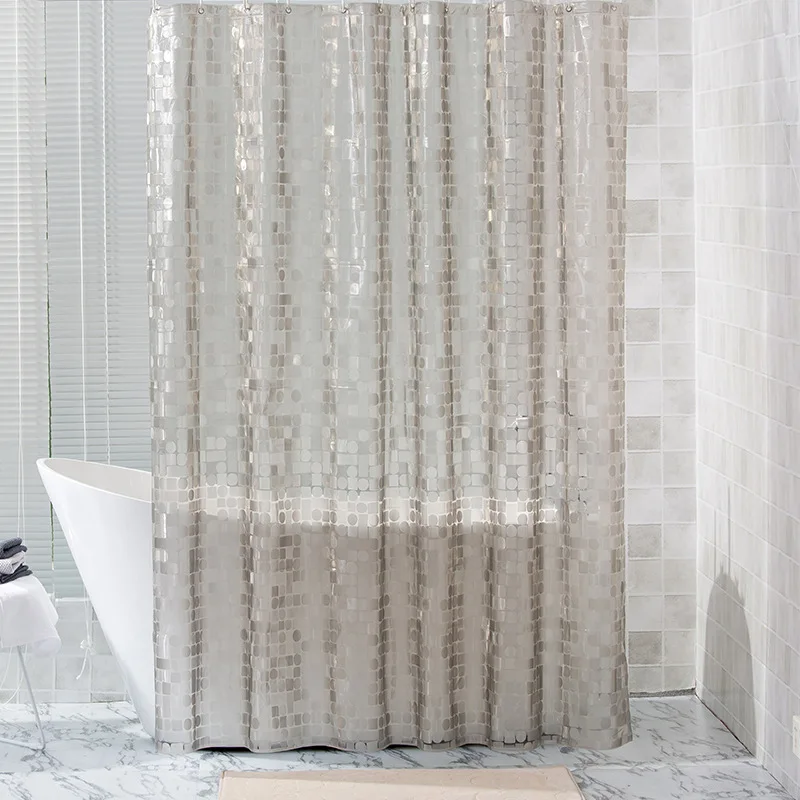 

i@home nordic geometric pattern mildew resistant transparent peva shower curtain liner, Picture
