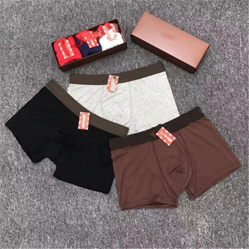 

Letter S Printed Fashion Brand Men's Underwear, White/red/black/gray/coffee/blue