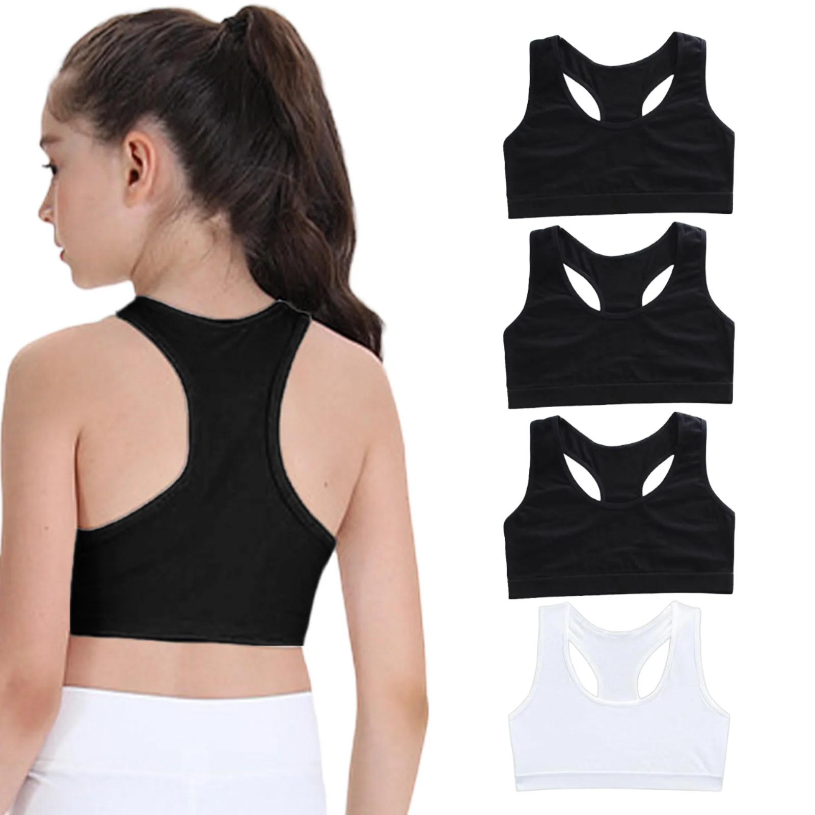 Light support cross-strapped bra with non-removable bra pads for sports