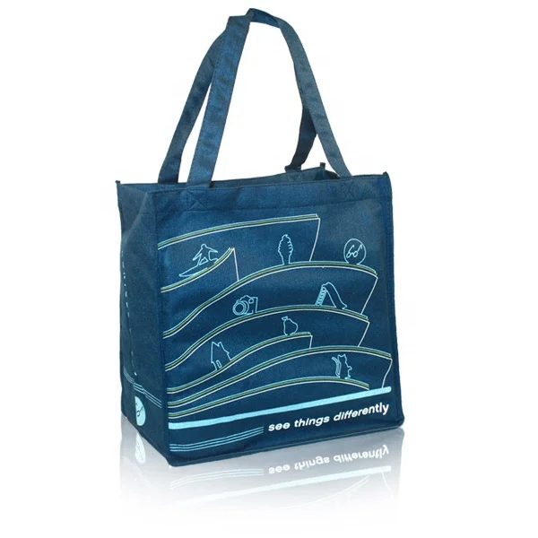 

PINGHU SINOTEX RPET Reusable Bag Fully  Foldable Shopping Bags polyester promotional gift with  logo, Customized color