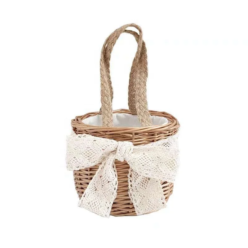 

Rattan woven small bamboo basket hand woven children straw bag