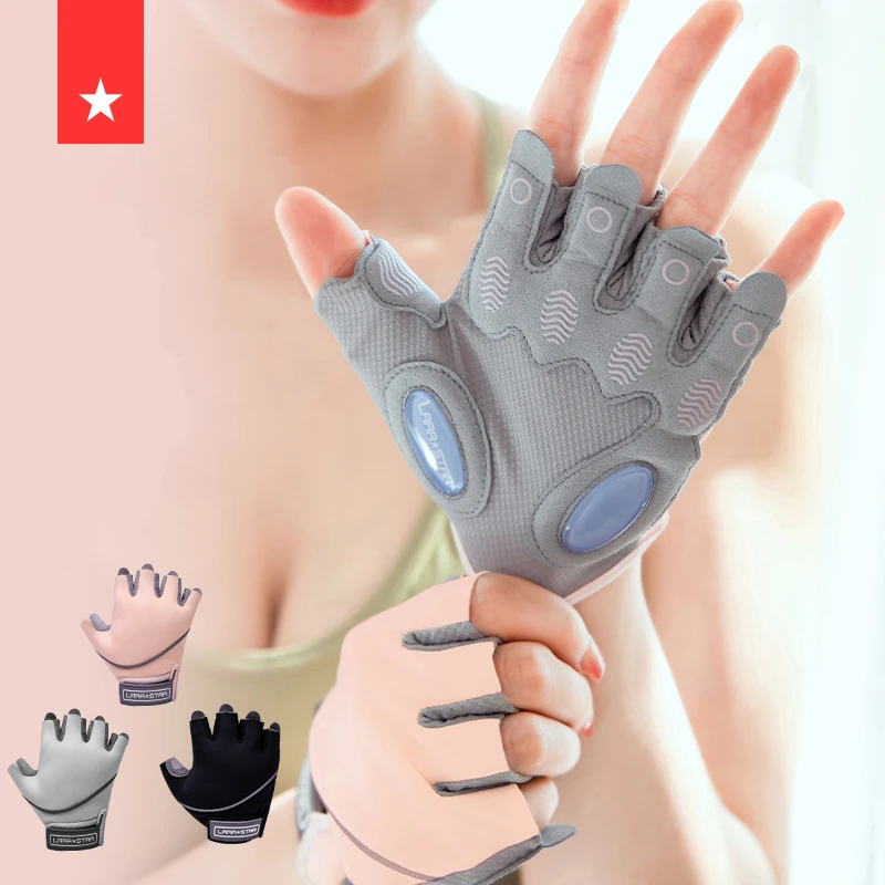 LS0711 Nylon Polyester Liquid Silicone Gloves Half-finger Gym Gloves for Weightlifting Workout Gloves for Exercise