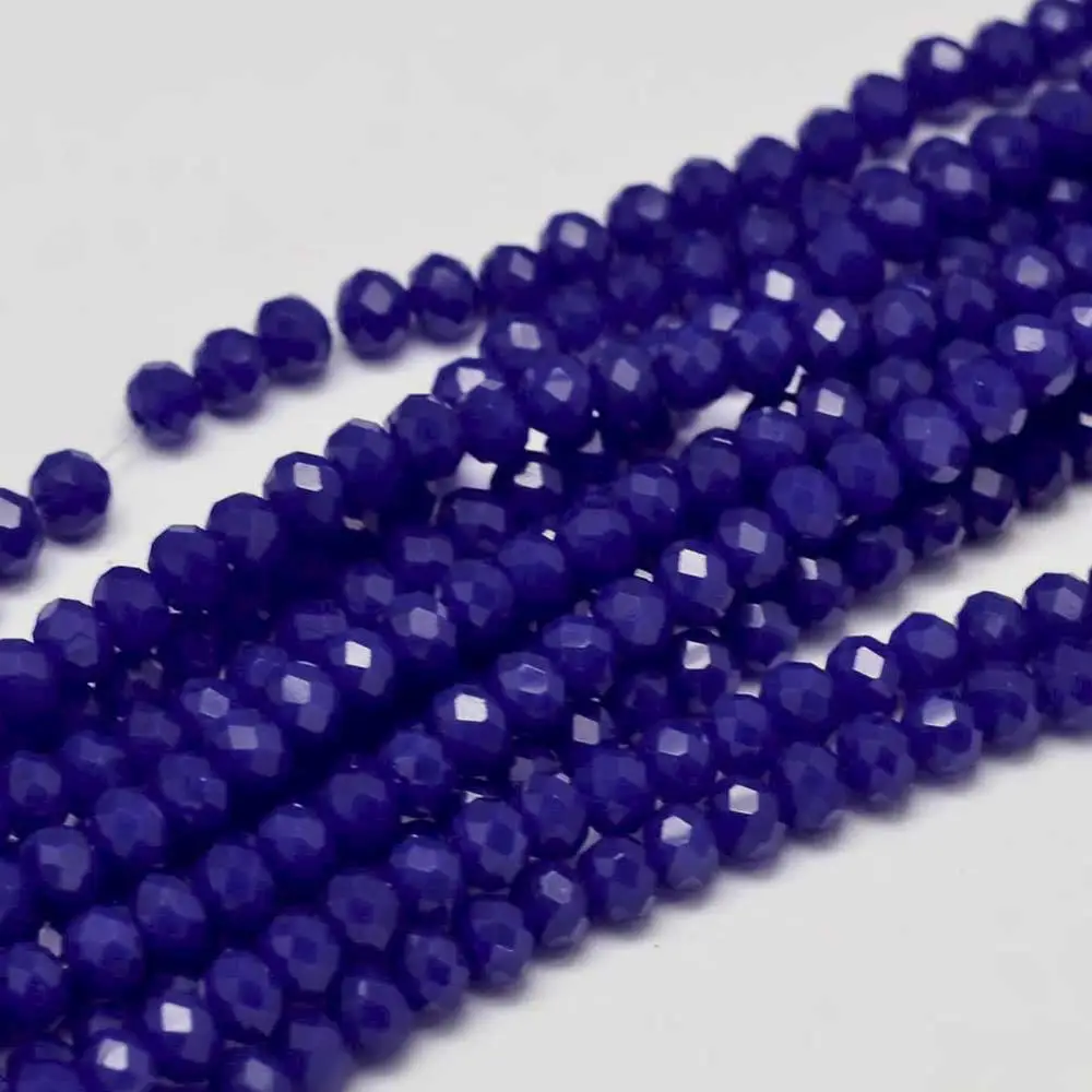 

PandaHall 6mm Faceted Blue Opaque Solid Color Crystal Glass Rondelle Beads
