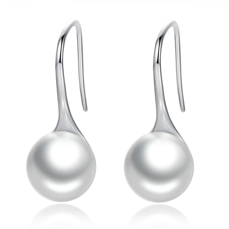 

Women Sterling Silver Earrings New Arrival Vintage Simple Shell Pearl Earrings 925 Sterling Silver Earring Jewelry