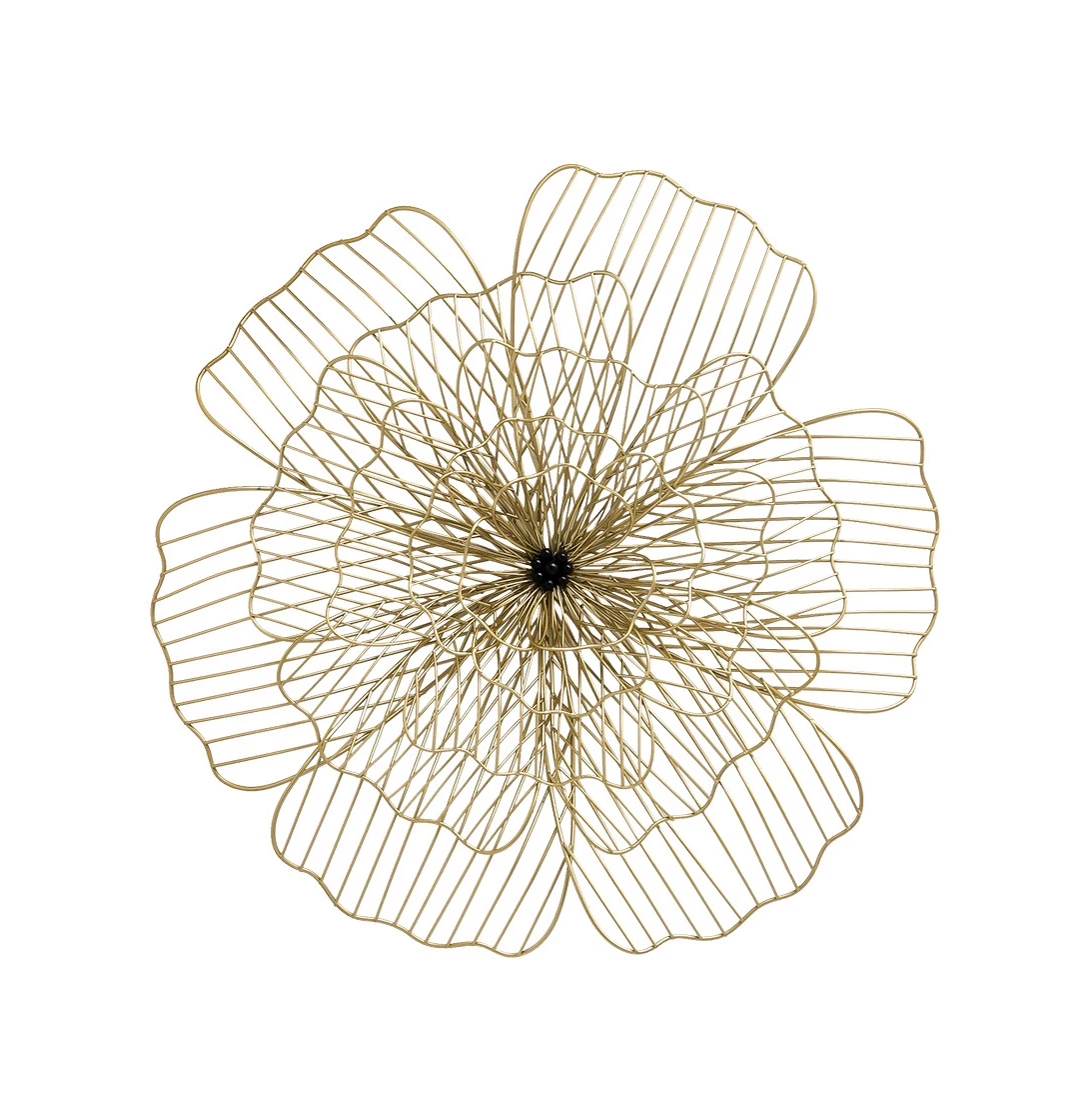 

High Quality Nordic Metal Wall Decoration Interior Bedroom And Living Room Art Hanging Flower Metal Wall Art Decor For Home, Gold