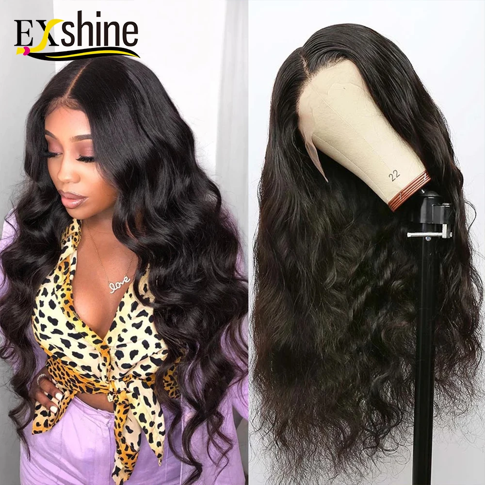 

Exshine Wigs Human Hair Lace Front Wigs,Natural Pre Plucked Brazilian Body Wave Virgin Cuticle Aligned Wigs For Black Women