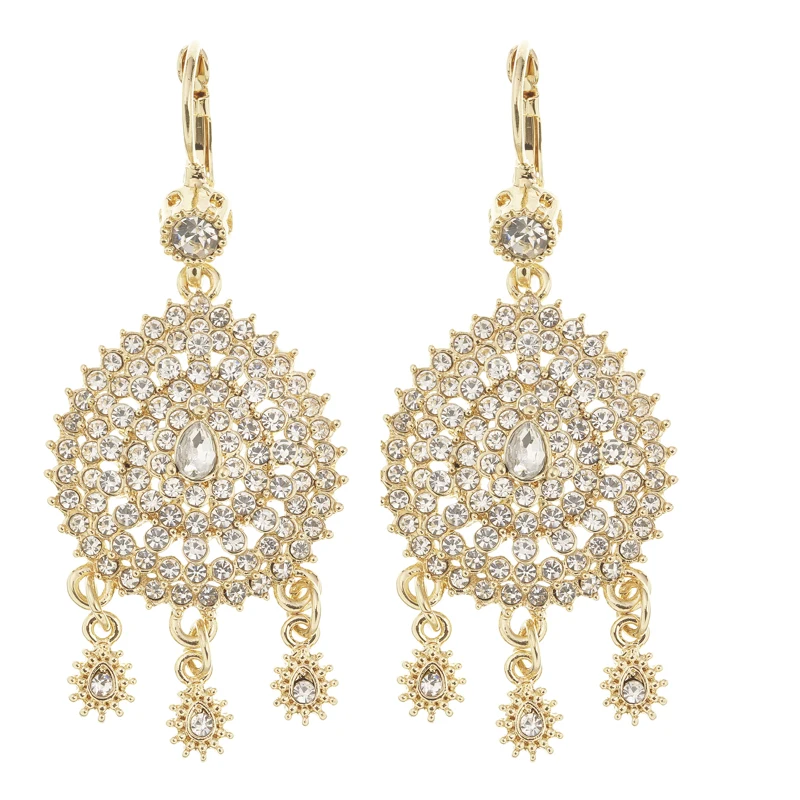 

Moroccan Caftan wedding gold jewelry earrings customized high quality fashion jewelry earrings for women, Gold white+gold red+gold green