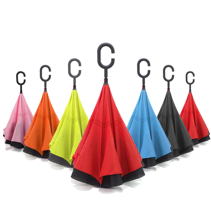 

wholesale upside down inverted double layer windproof umbrella