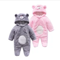 

winter cute little bear baby pajamas coral fleece baby jumpsuit