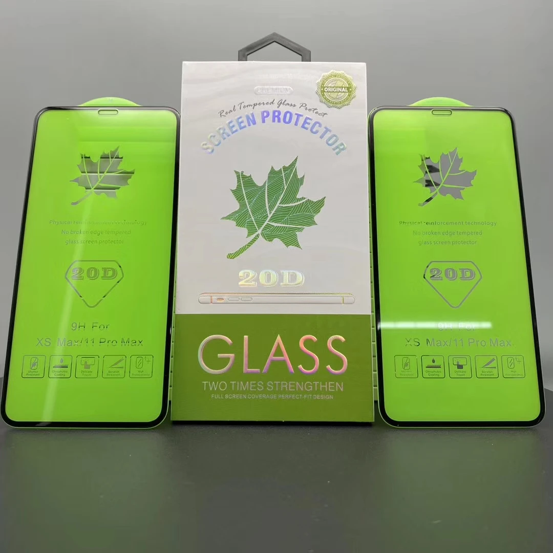 

20D Tempered Glass Film For iphone 6 7 8 plus X XS XR 11 12 Mini Pro Max High Quality Screen Protector Glass Film, Black