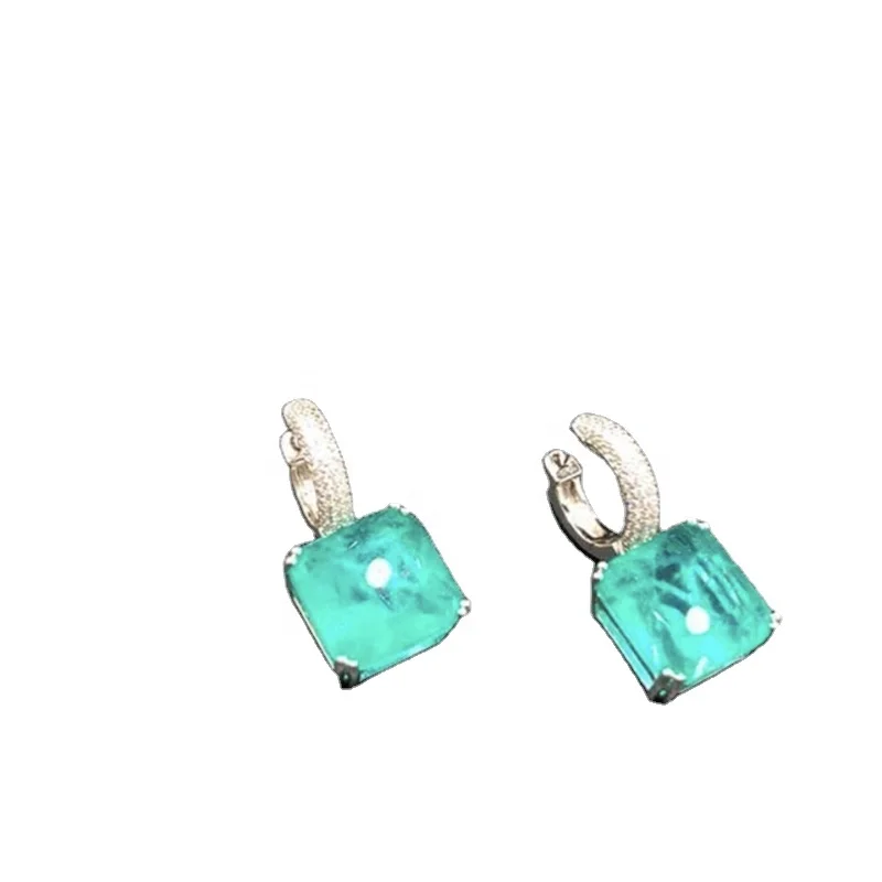 

Earrings Jewelry 925 Sterling Silver Stone Elegant Simple Women Gift Zircon Party Muassanit Wedding, Customized color