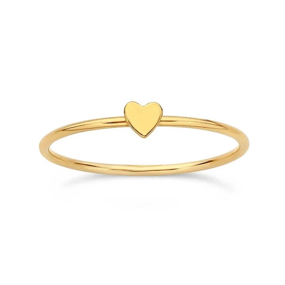 

Fashion Minimalist Jewelry Gold Plated Jewelry 925 Sterling Silver 14K Gold Plated Heart Ring For Women
