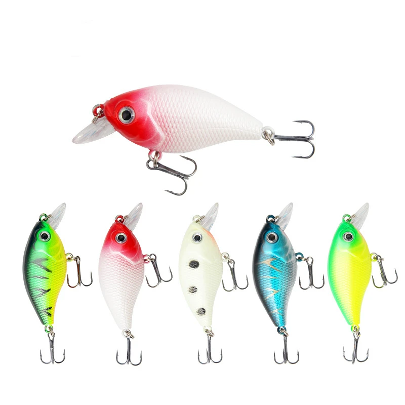 

6cm 6.8g Laser Minnow Fishing Lure Floating Magnetic Ball inside Fishing Lures Treble Fishing Hooks Artificial Fake Bait Lures, 8 colors