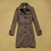 Custom label X long wool herringbone trench coat for lady elegant women coats