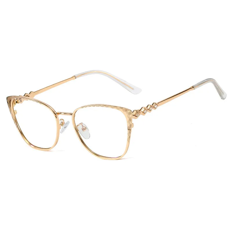 

2022 Brand designer fashion optical frames computer cat eye spectacle frame anti blue light computer metal glasses frame men, Picture shown