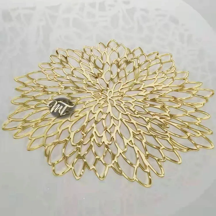 

2021 Eco-friendly acrylic gold charge plate coaster mat for wedding table decor, Gold,silver,white,clear etc