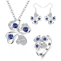 

Best Jewelry Supply Wedding set jewelry silver plated Earring necklace ring fashion jewelry