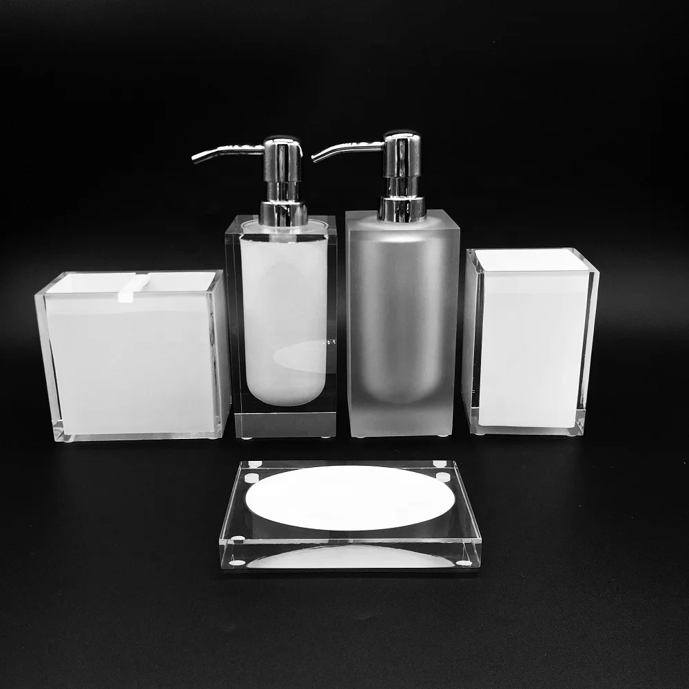 Luxury Transparent Resin Bath Accessories set for Home or Hotel