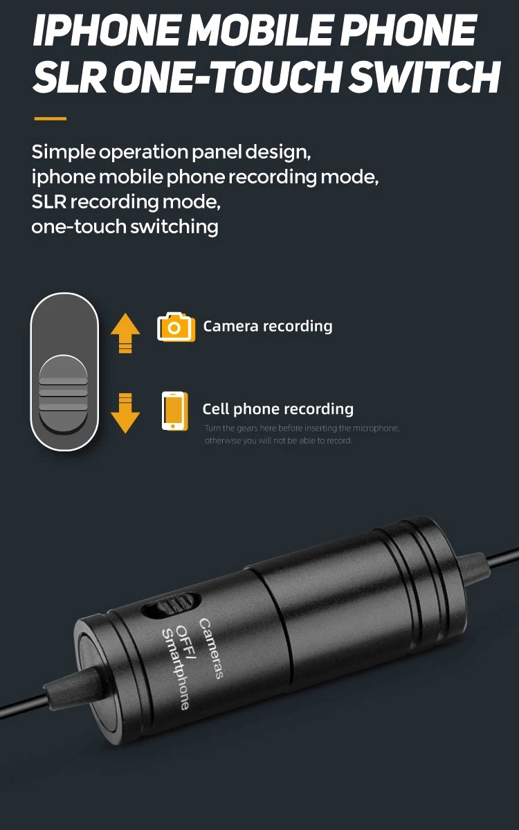 Wholesale Lavalier Stereo Audio Recorder Interview Clip Microphone Professional Mic for camera smartphone laptop