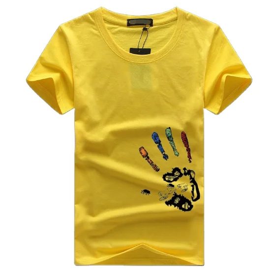 

wholesale yellow graphic mens t shirts with printing