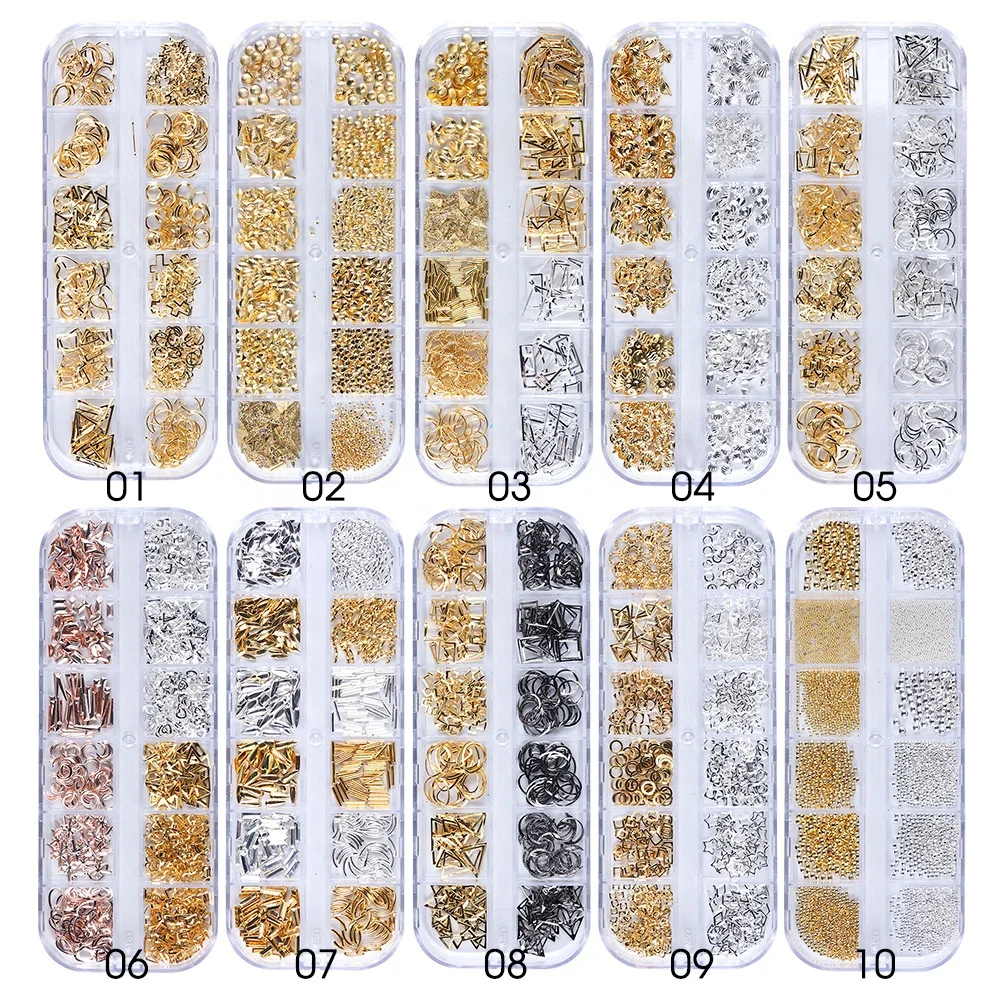 

3D Nail Art Decorations Metal Nail Sticker Nail Art Jewelry, Silver, gold and rose