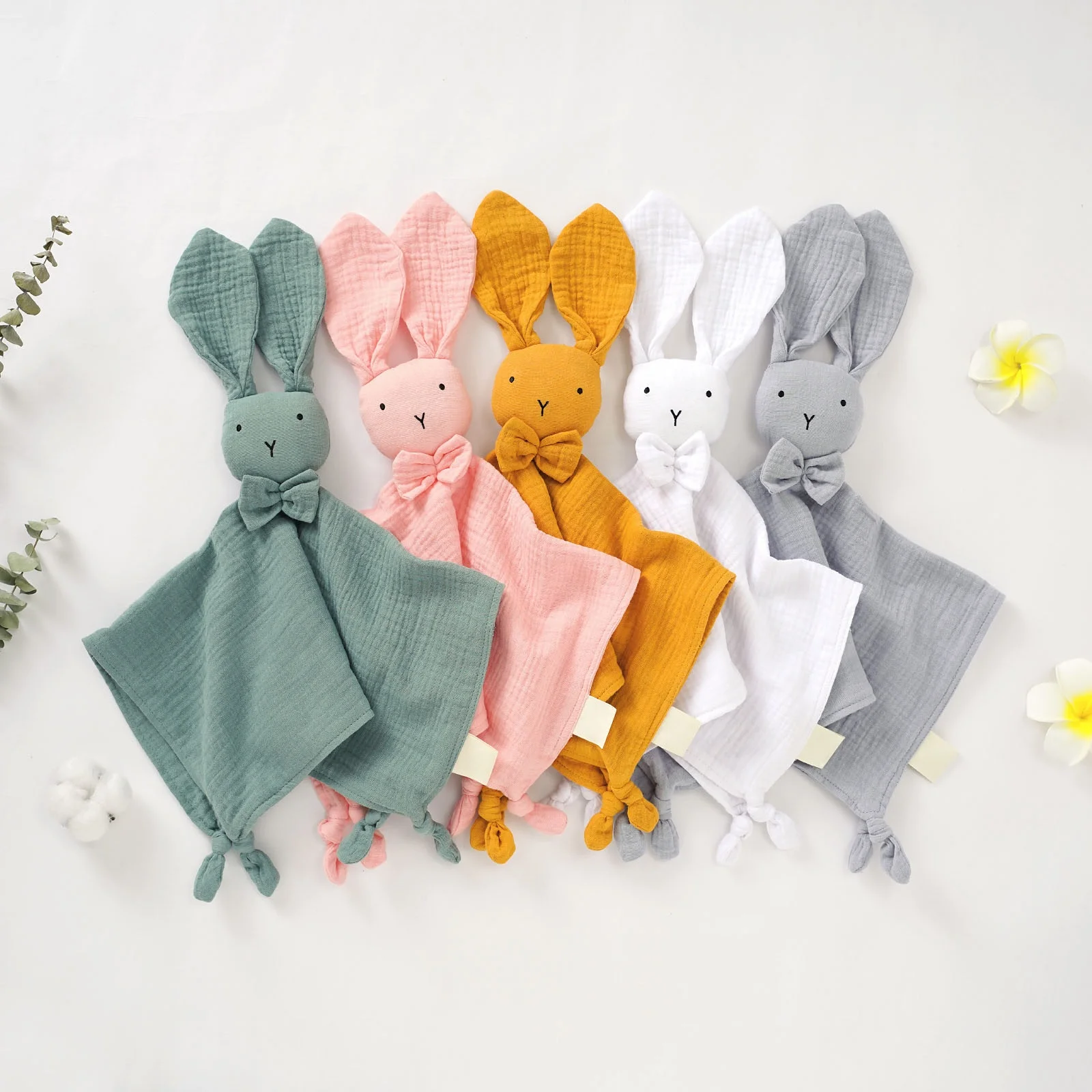 

Lovely 100% Organic Cotton Muslin Cuddle Bunny Comforter Blanket Baby Muslin Comforter Toy