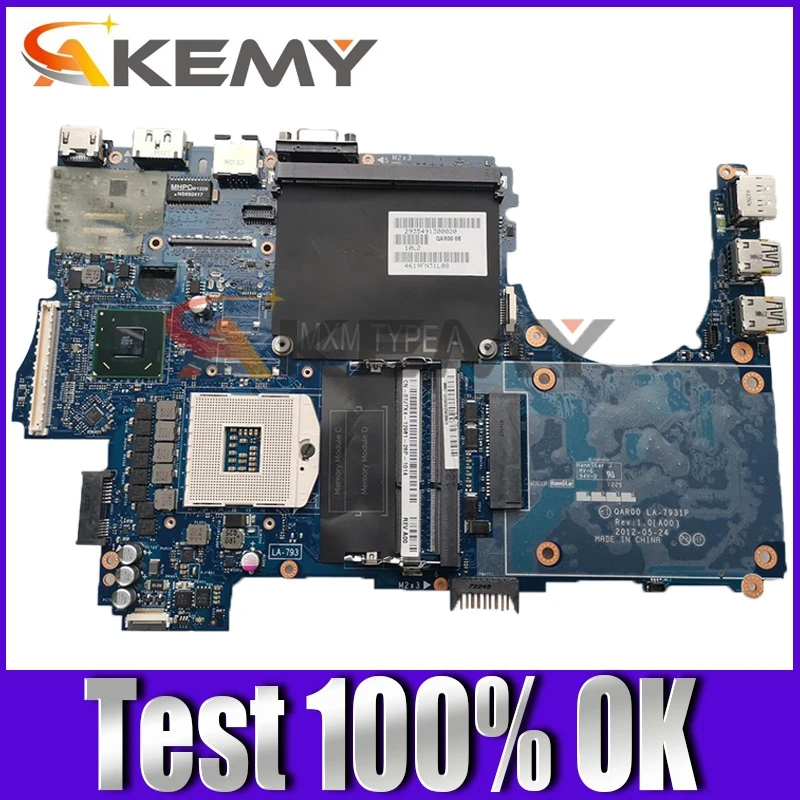 

Original Laptop motherboard For DELL M4700 SLJ8A Mainboard CN-0N8H96 0N8H96 QAR00 LA-7931P