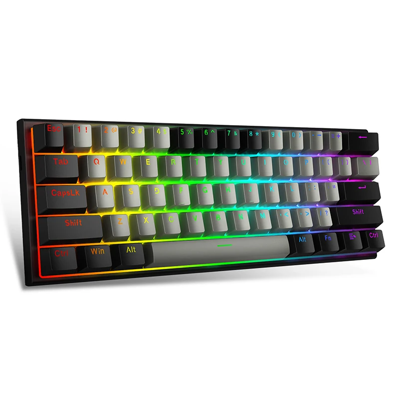 

Hot Sell EYOOSO Z11 61Key LED RGB Mechanical Gaming Keyboard Laptop Keyboard Programmable, Black grey/grey black/white gray/gray white
