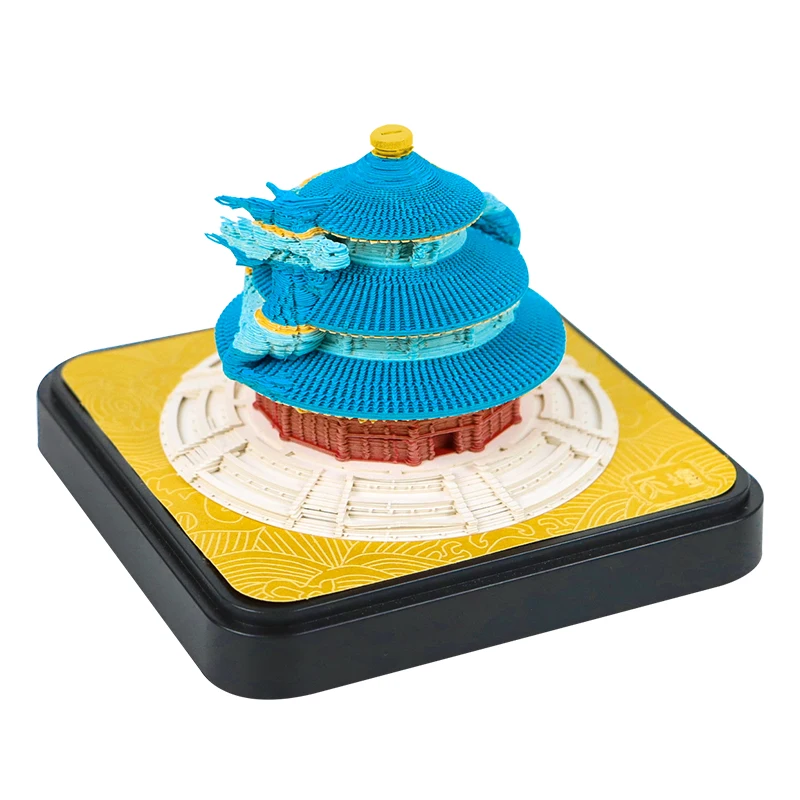Premium 3D Memo Pad Temple Heaven Dragon Castle Design 197-Piece Handmade Paper Craft Custom Logo Luxury Corporate Promotion