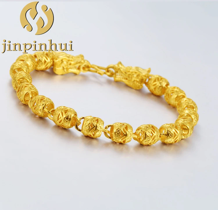 

Jinpinhui jewelry 24K gold plated jewelry double bibcock bracelet lantern brass bracelet lasting color bracelet men's style