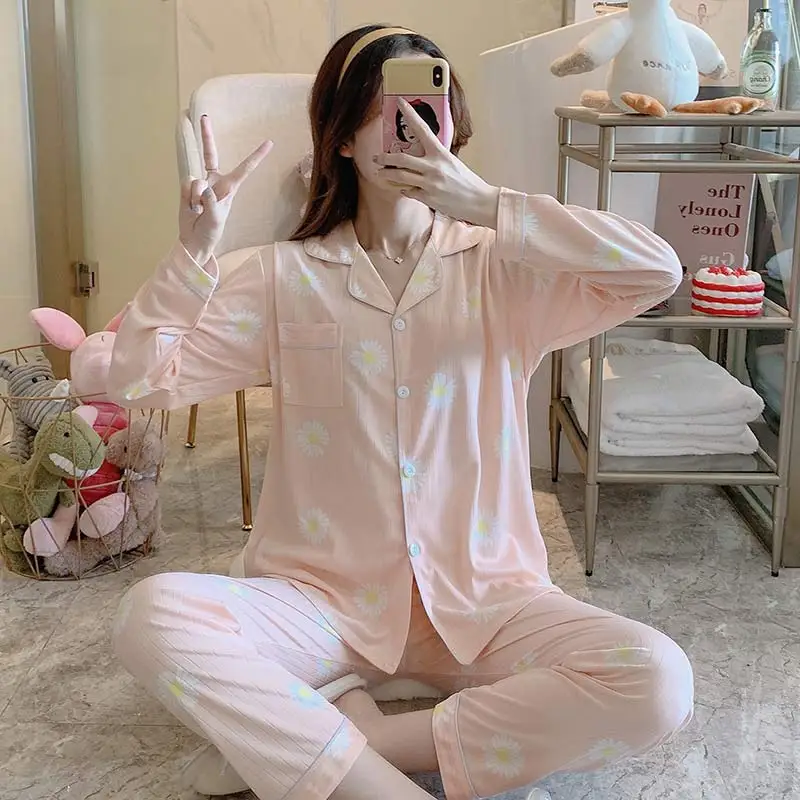 

Wholesale rube Long Sleeve Soft Set Loungewear Two Piece Lounge Wear Women silk pyjamas satin sleepwear