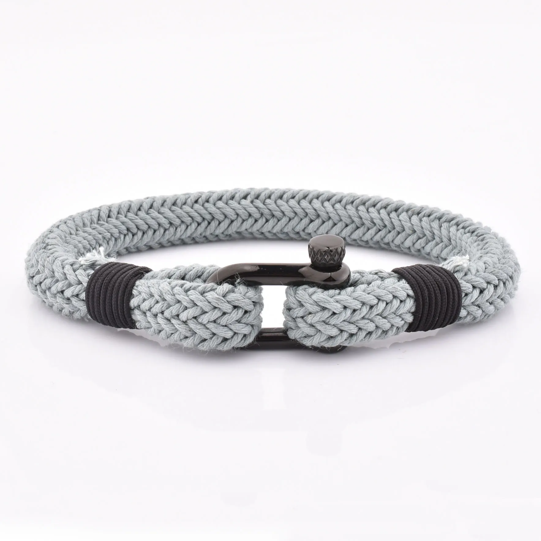 

Wholesale Nautical Newest High Polishing Metal Buckle Navy Blue Cotton Bracelet