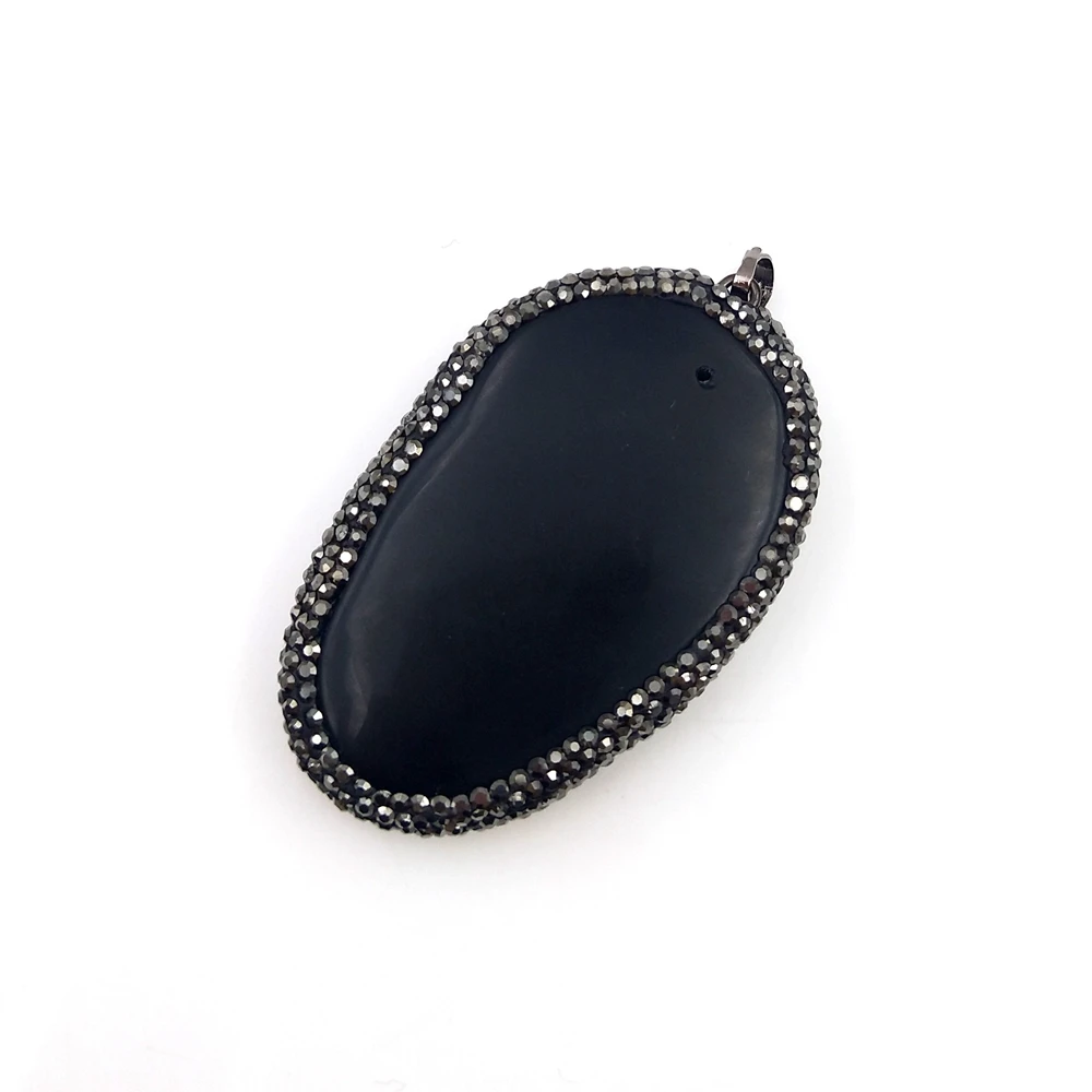 

popular black obsidian leaf beads natural stone the carving leaves pendant silver CZ zircon earrings necklace diy for women men, Multi