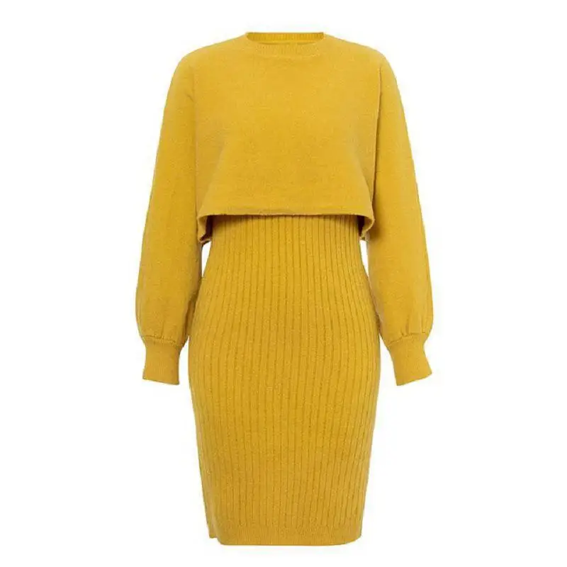 

Women Casual Two Piece Set women Knit Long sweater dress Plus Size Fall sweaters for women, Shown