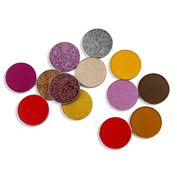 

Single High Pigment Eyeshadow Pan Pressed 26mm Shimmer Vegan No Label Cream Single Eyeshadow, Multiple colors