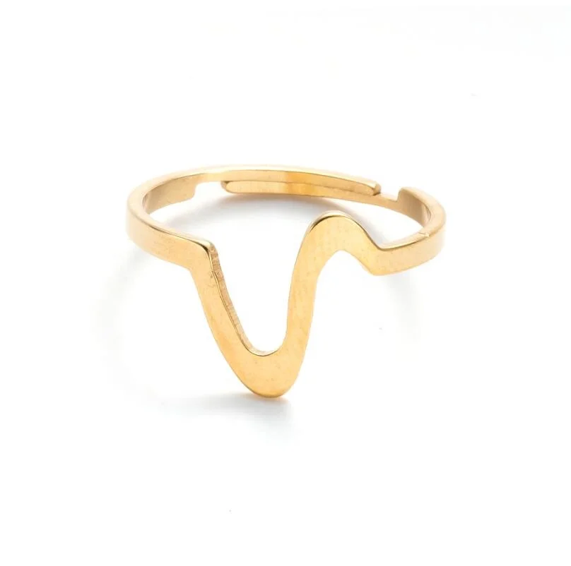 

Wholesale Fashion Simple Wave Rings Women Wedding Engagement Open Rings Jewelry