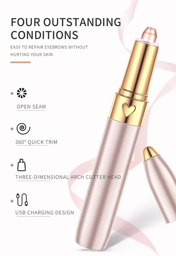 
Private Label Electric Hair Remover Pencil Thin Epilator Eyeliner Shaver Eyebrow Trimmer 