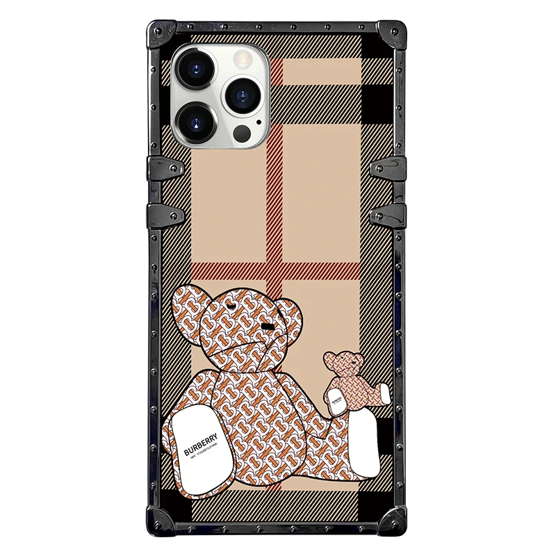 

High quality leather brand phone case for iphone 12promax case drop resistance new feel Hot product Square phone case