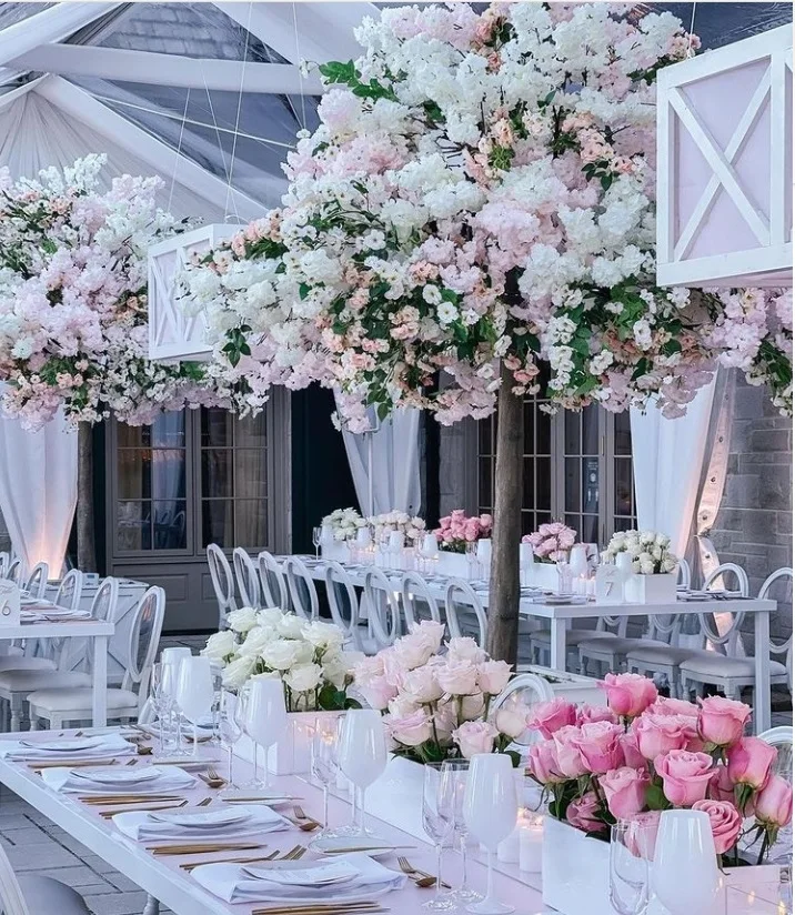 

SC006 wedding decoration backdrop Flower Tree White Pink Wedding Table Centerpiece Decor Artificial Cherry Blossom Tree, White, pink, mix color