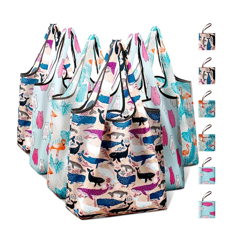 High Quality Heavy Duty Nylon Cloth Foldable Tote Reusable Shopping