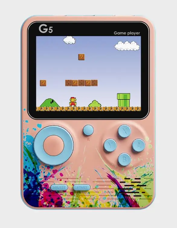 

2021 Mini Handheld Game Player Built-in 500 Classic Retro Games Portable Children's Video Game Console G5, Gray, blue, green, pink