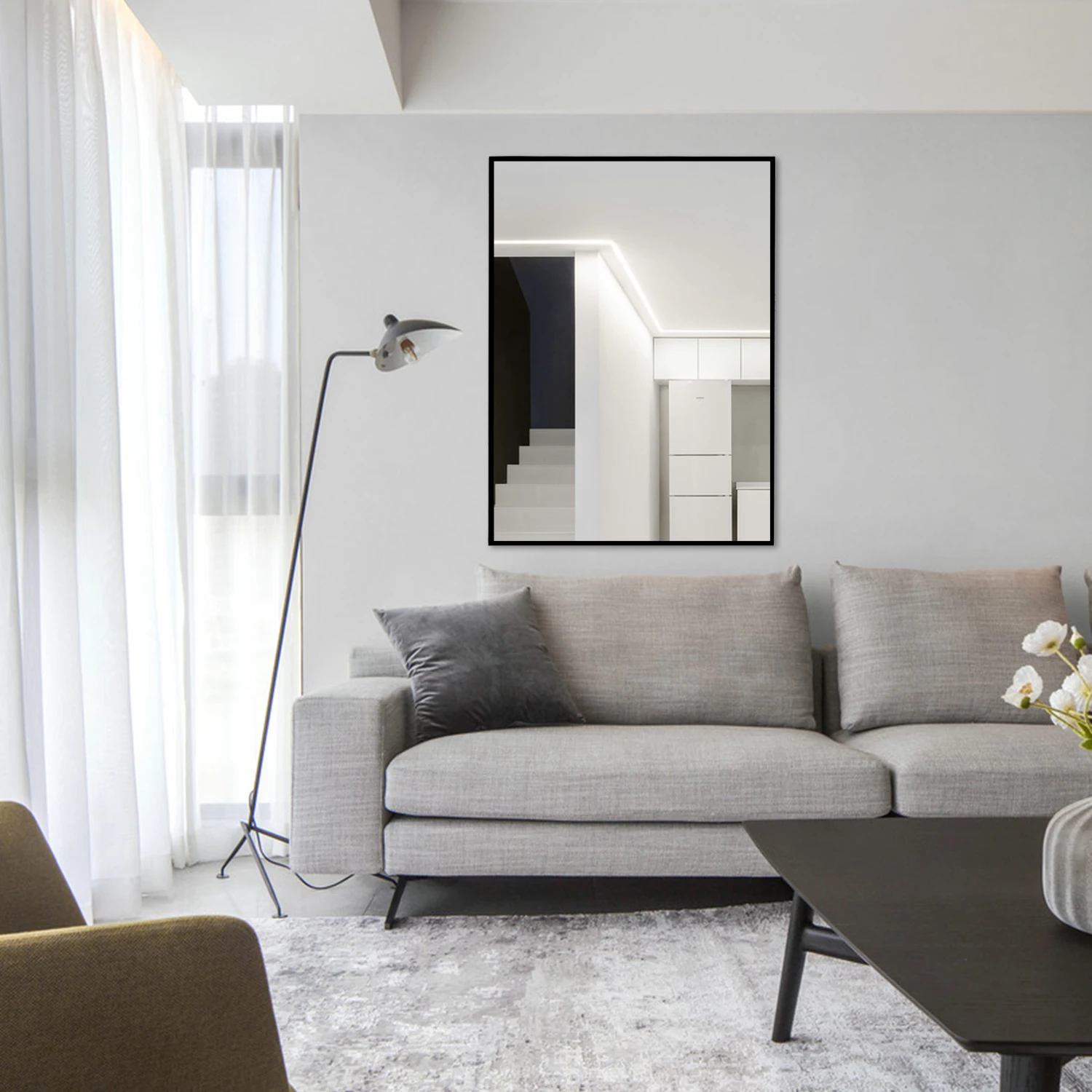 

Basics Rectangular Gold Trim Wall Mirrors for Entryways, Washrooms, Living Rooms dresser mirror espejo decorativos