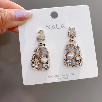 

Aimgal Jewelry-925 Silver Needle Fashion Bohemian Handmade Crystal Earrings