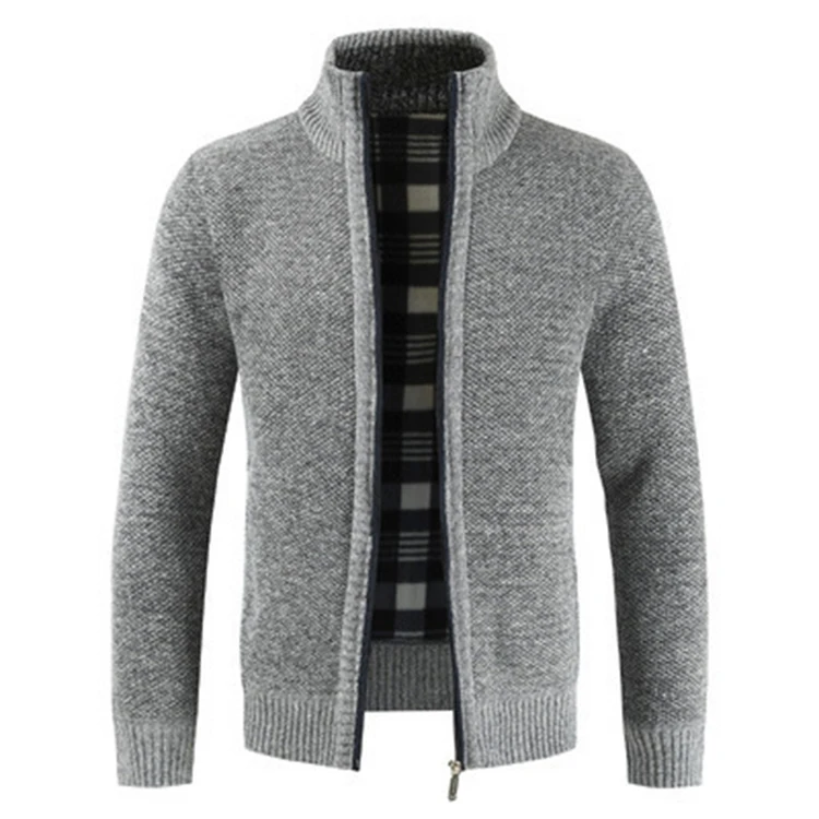 

Custom Plus Size Casual Autumn Winter Men Cardigans Turtleneck Zip Up Knitted Man Sweaters, Monochromatic